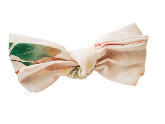 Three Little Bows Headband- Watercolor Camelia
