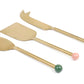 S/3 Brass Finish Cheese Knife Set