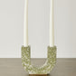 U-shaped Olive Terrazzo Taper Candle Holder