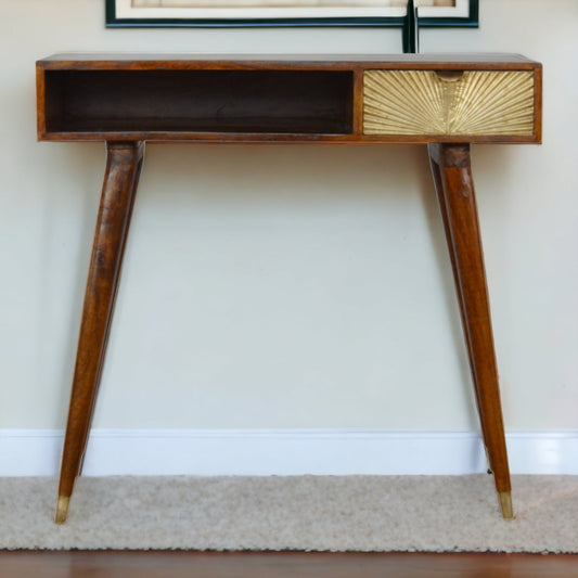 Sunrise Gold Carved Writing Desk