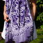Hand Dyed Batik Scarf, 100% Cotton, Scarves, Bandana, Wrap , Blue Leaves