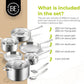 BE | LIVING Essential Series 12 pcs Cookware Set (Triply Stainless Steel)
