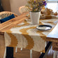Hand-Printed Table Runner | Organic Cotton Linen - Golden Rays