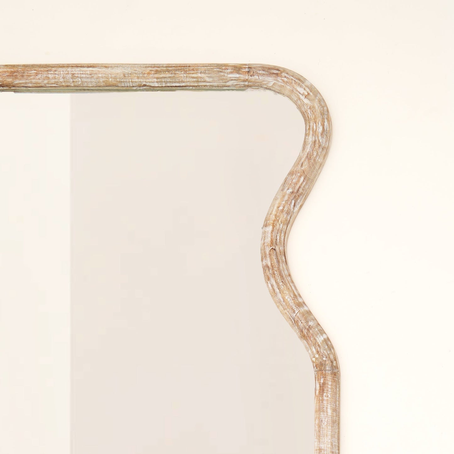 Decorative Full-Length Wall Mirror with Mango Wood Frame, 32X70"
