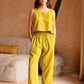 Becca Linen top in Lemongrass