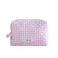 Gingham Pink Make-up Pouch - Large