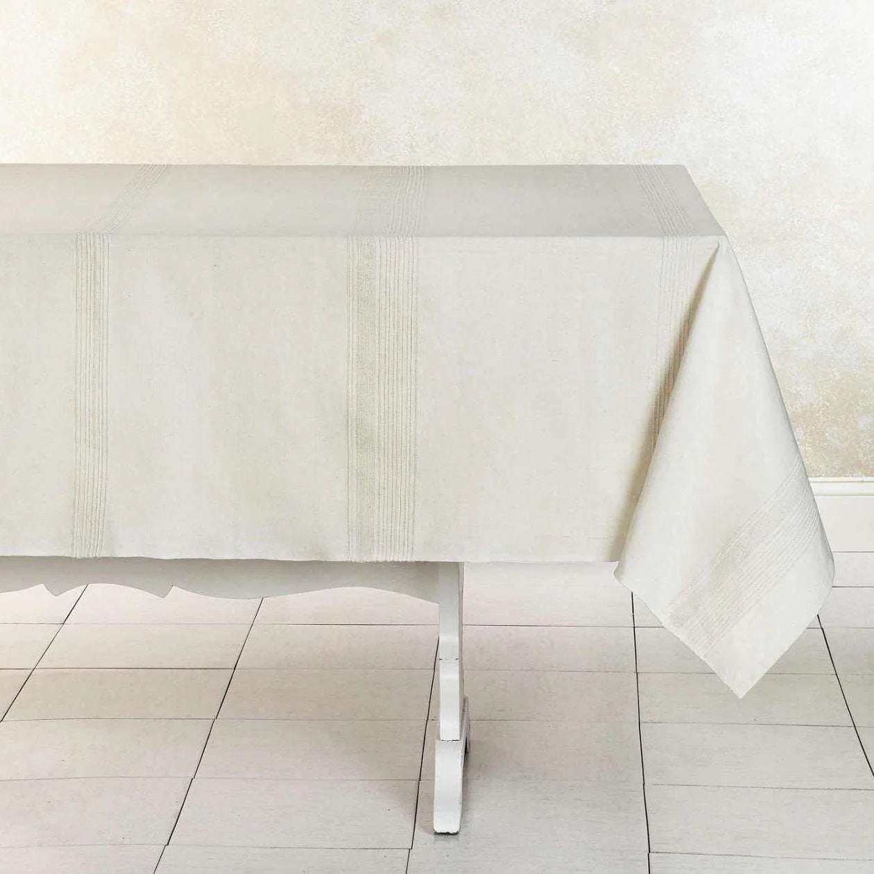 ECOLOOM Handwoven Cotton Tablecloth. Fair Trade – Artisan Made – Raised Weave