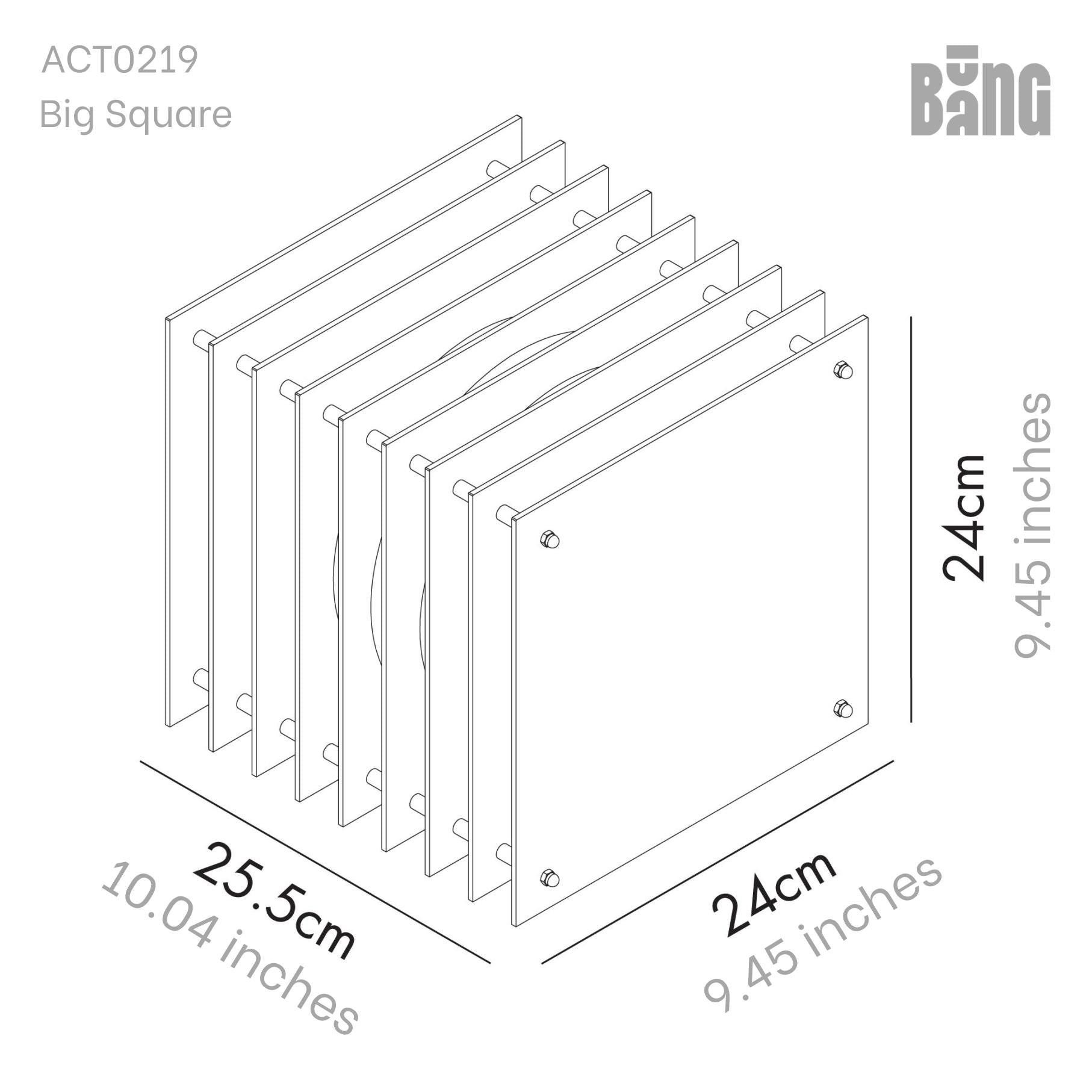 Lớp big square in clear acrylic