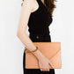 Envelope Clutch in Vegetable tanned calfskin and Suede Leather