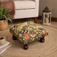 Botanical Tiger Foot Stool | Cotton Fabric | 16x16x9"