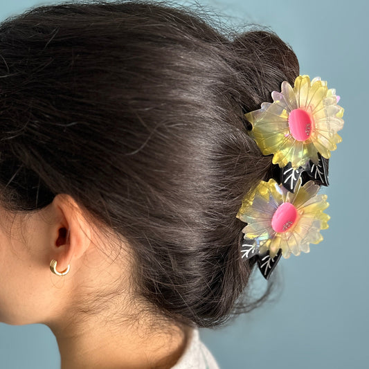 White Flower Hair Claw