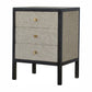 Solid Wood Faux Leather Nightstand
