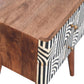 Solid Wood Honey Caramel Edessa Bone Inlay Bedside Table