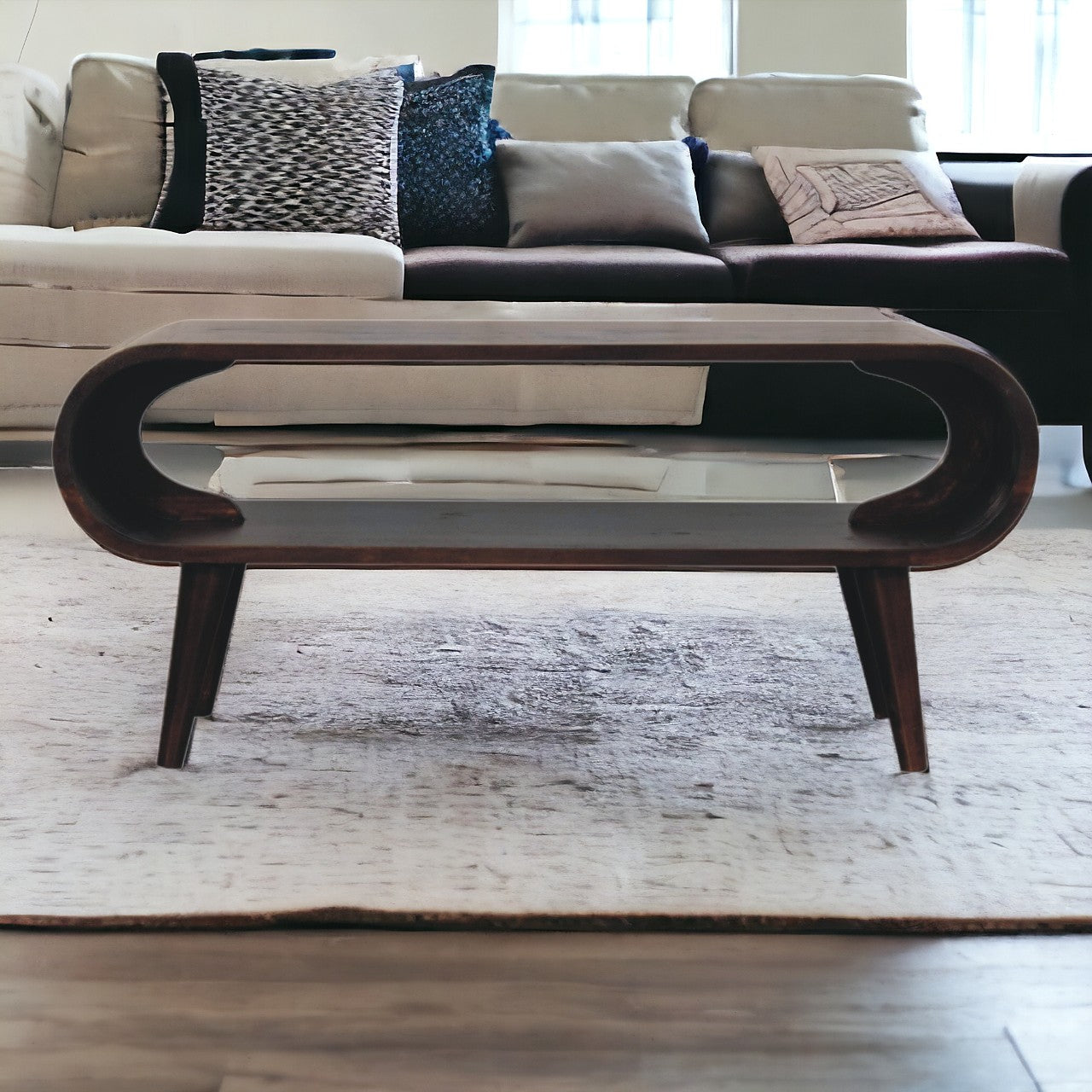 Solid Wood Amaya Light Walnut Coffee Table