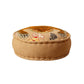 Floor Pouf with Tiger Print Embroidery