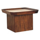 Solid Wood Travertine Top Tray Coffee Table