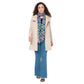 Pentagon Embroidered Scarf - Navy Blue