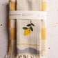 Lemon Hand-Stitched Towel Set