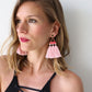 Trío Tassel Earring - Rose Quartz