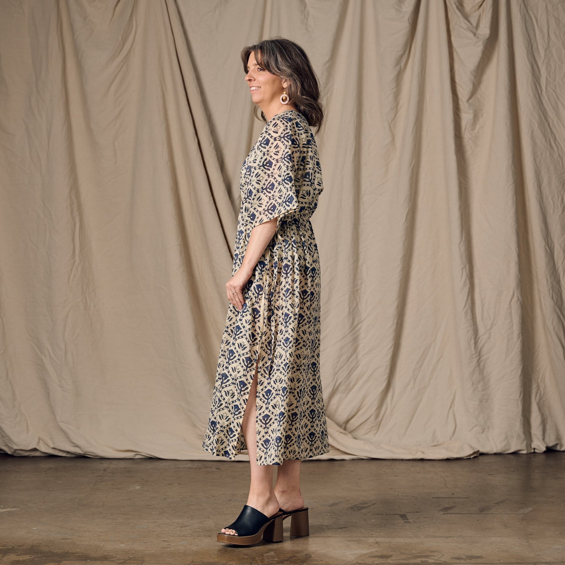 Panna Full Length Block Print Kaftan