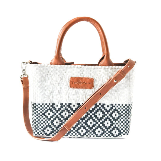 Tin Marin White Small Woven Crossbody Bag