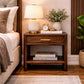 Solid mango wood California Walnut Open Bedside