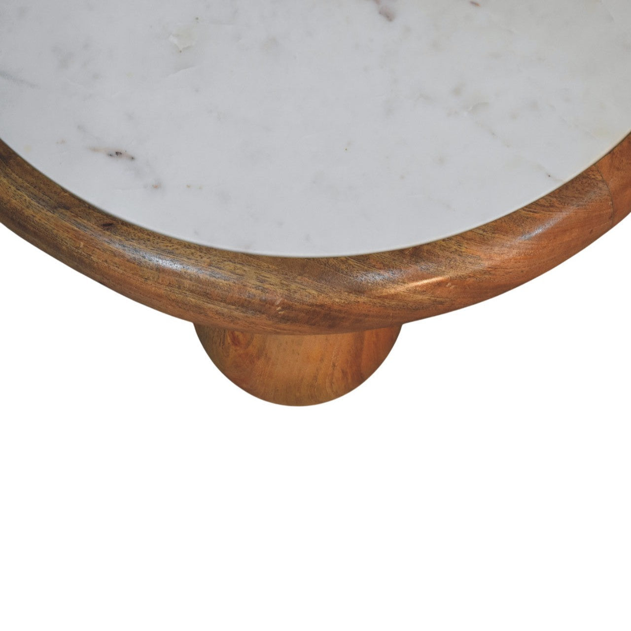 Solid Wood Bola Round Coffee Table, Brown