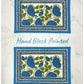 Hand Block Printed Blue Floral Cotton Placemats, Table Mat Set of Two