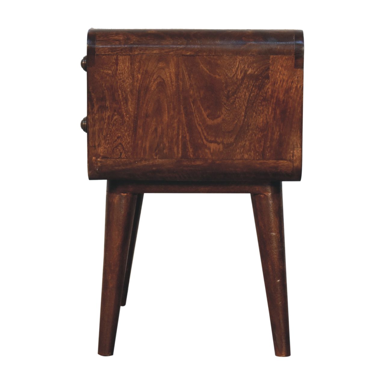 Solid Wood Curved California Walnut Nightstand