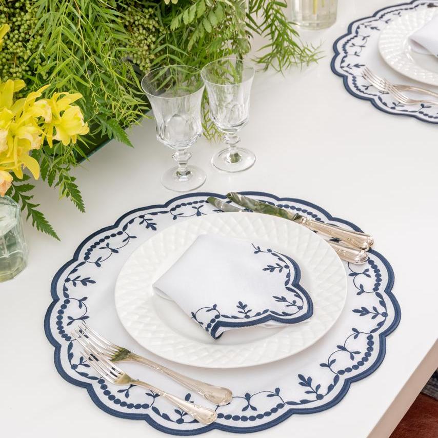Firenze Navy Linen Napkin & Placemat Set of 4