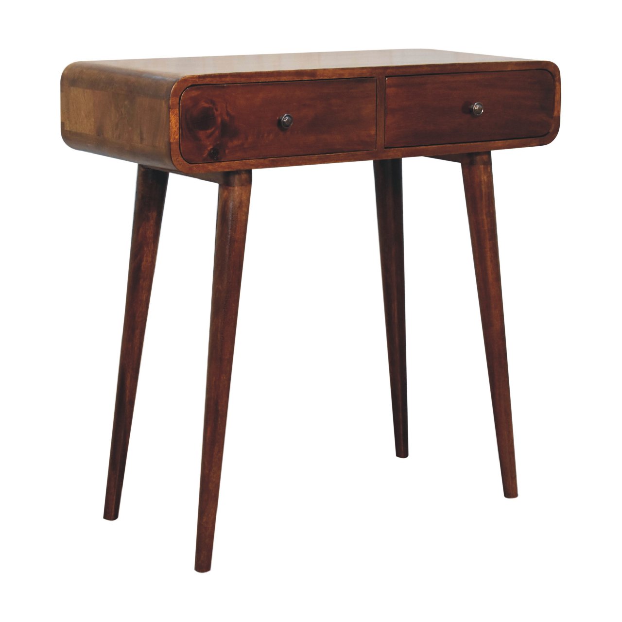 Solid Wood Chestnut Curved Hallway Table