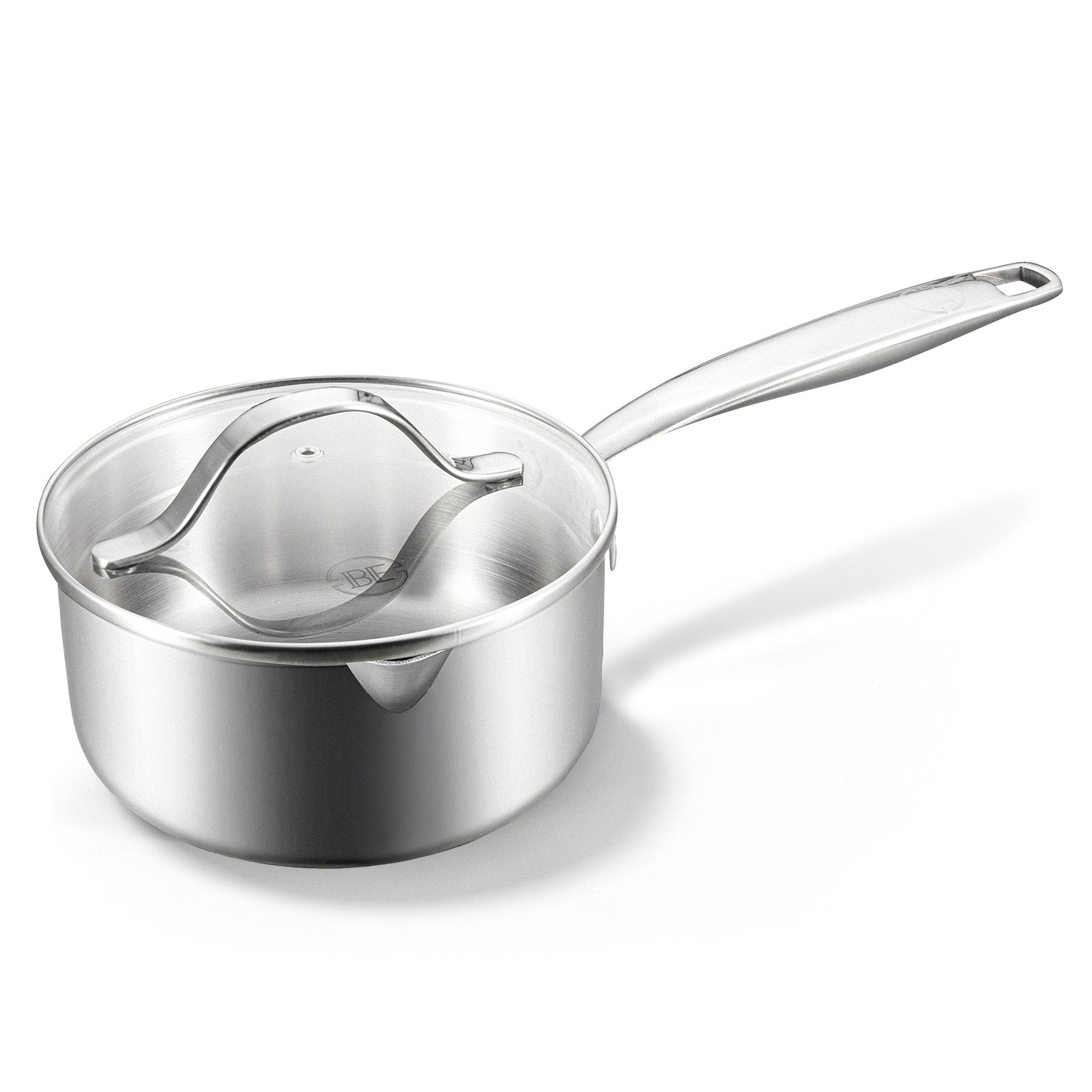 BE | LIVING Essential Series Stainless Steel Sauce Pan with Glass Lid - 16cm - BLCSP01016SS
