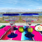 Cobalt Blue Rim Margarita Glasses - Set of 4