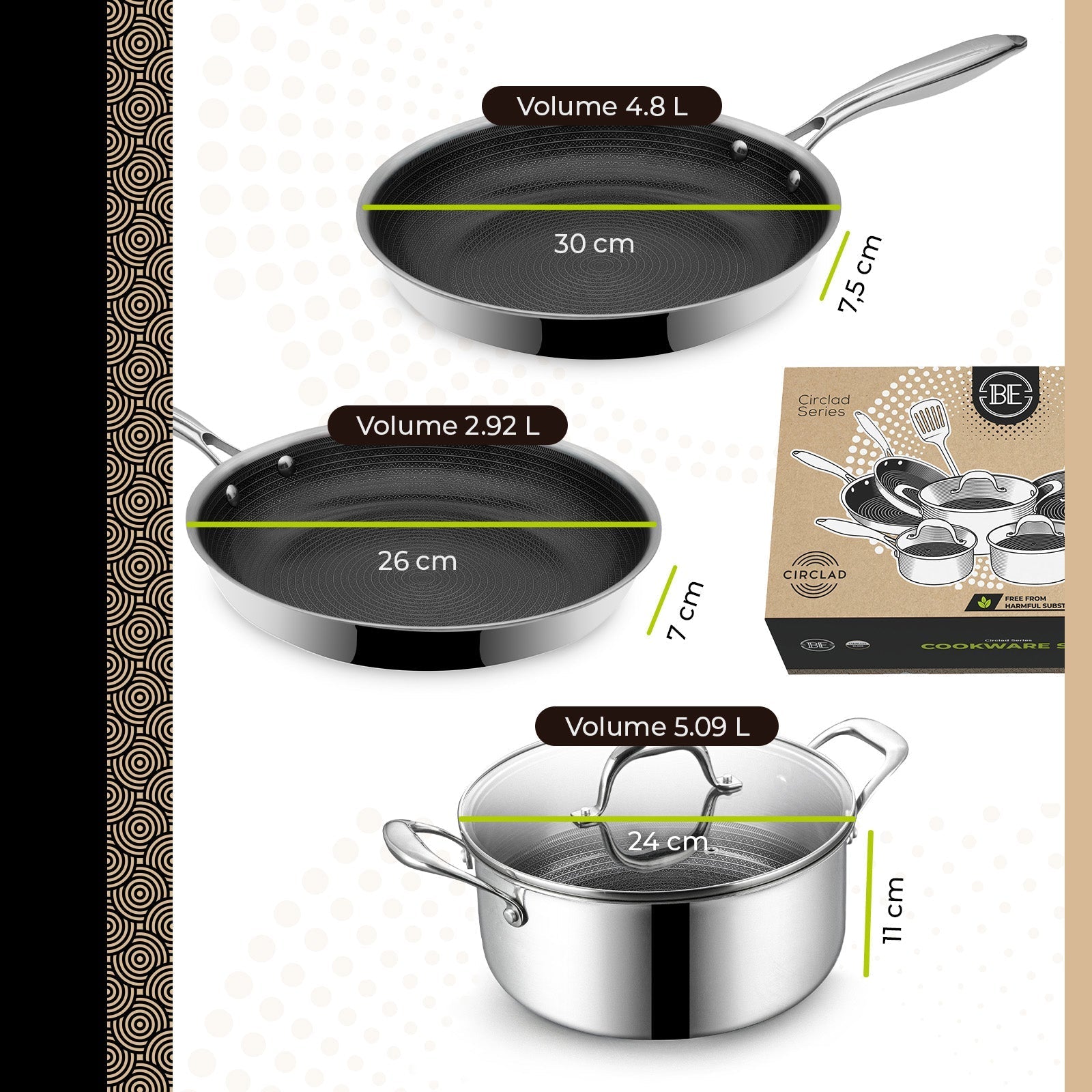 BE | LIVING CIRCLAD Series 12-Piece Cookware Set