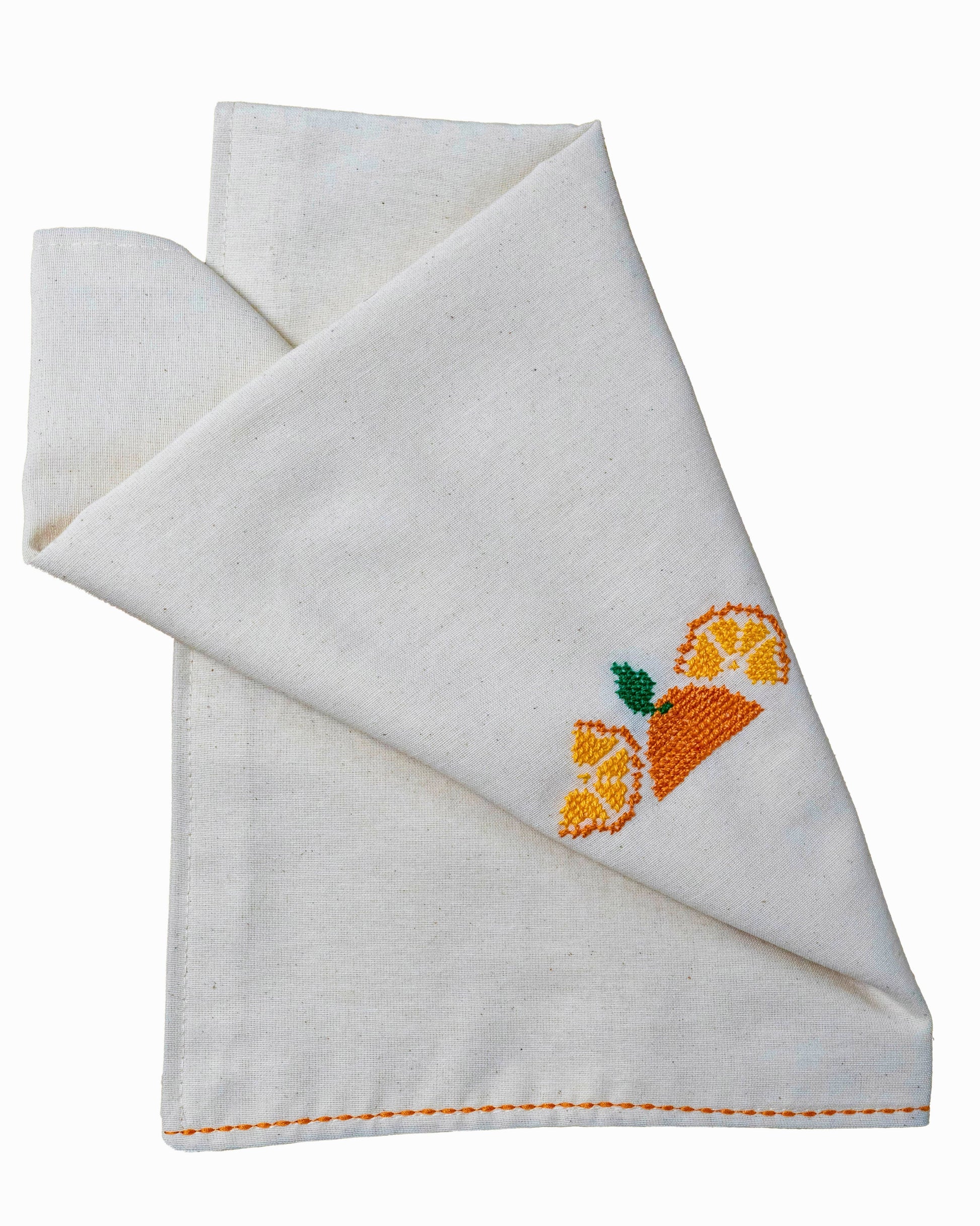 Orange Tatreez Tea Towel