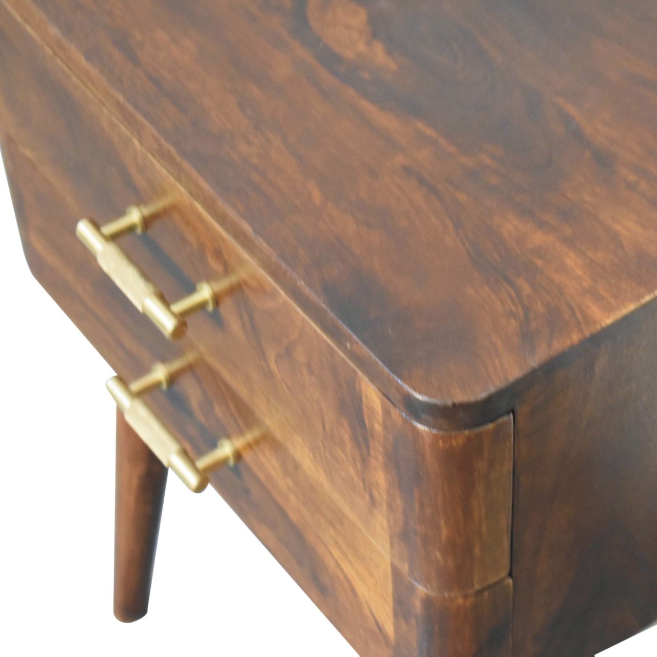 Solid Wood Chestnut T-Bar Nightstand