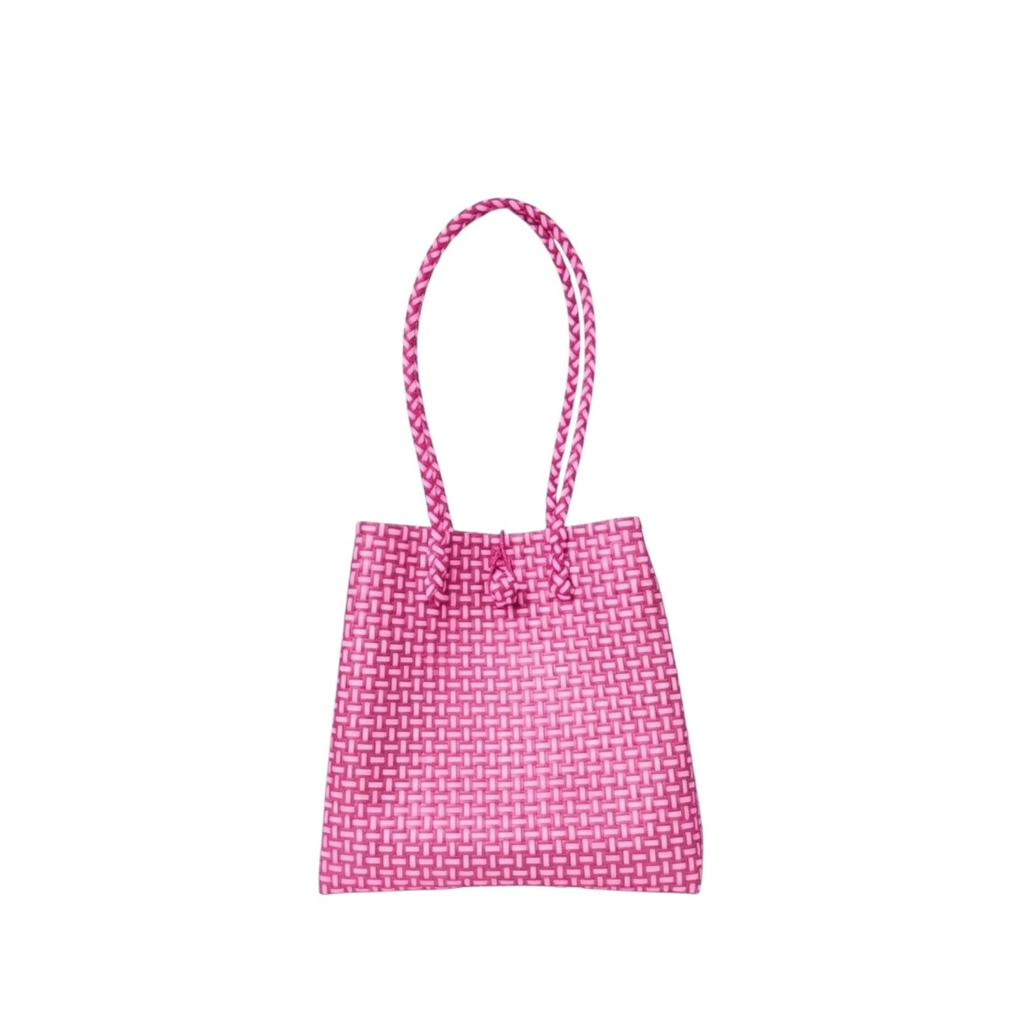 Midi Ella Handwoven Tote · Checker Recycled Plastic