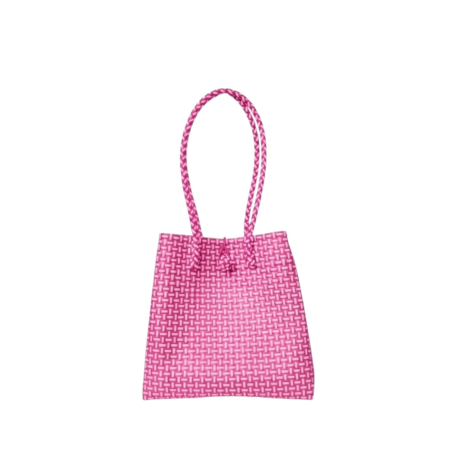 Midi Ella Handwoven Tote · Checker Recycled Plastic