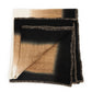 Siro Brown And White Ombre Textured Throw  In Hand Spun Merino And Hand Stitched Hem