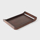 Acacia Wood Serving Tray Set of 2 in Urban Walnut Finish