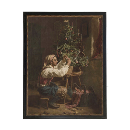 Vintage oil reproduction of a Christmas Scene