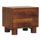 Solid Wood Tula Chestnut Nightstand, 2-Drawers, Brown