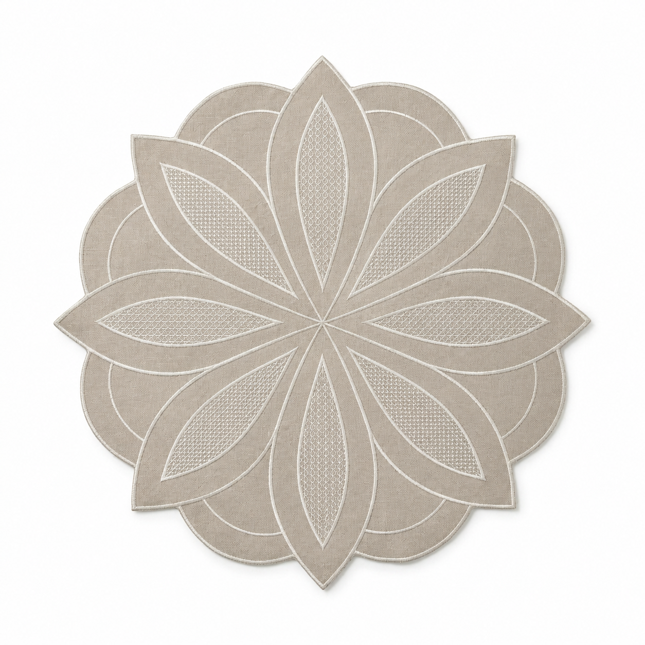 Beige Flower Linen Placemat