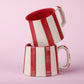 Ceramic Red Stripe  Coffee cup - 3.5 x 2.5 Inches ( Set of 2 )