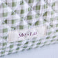Gingham Matcha Make-up Pouch - Small