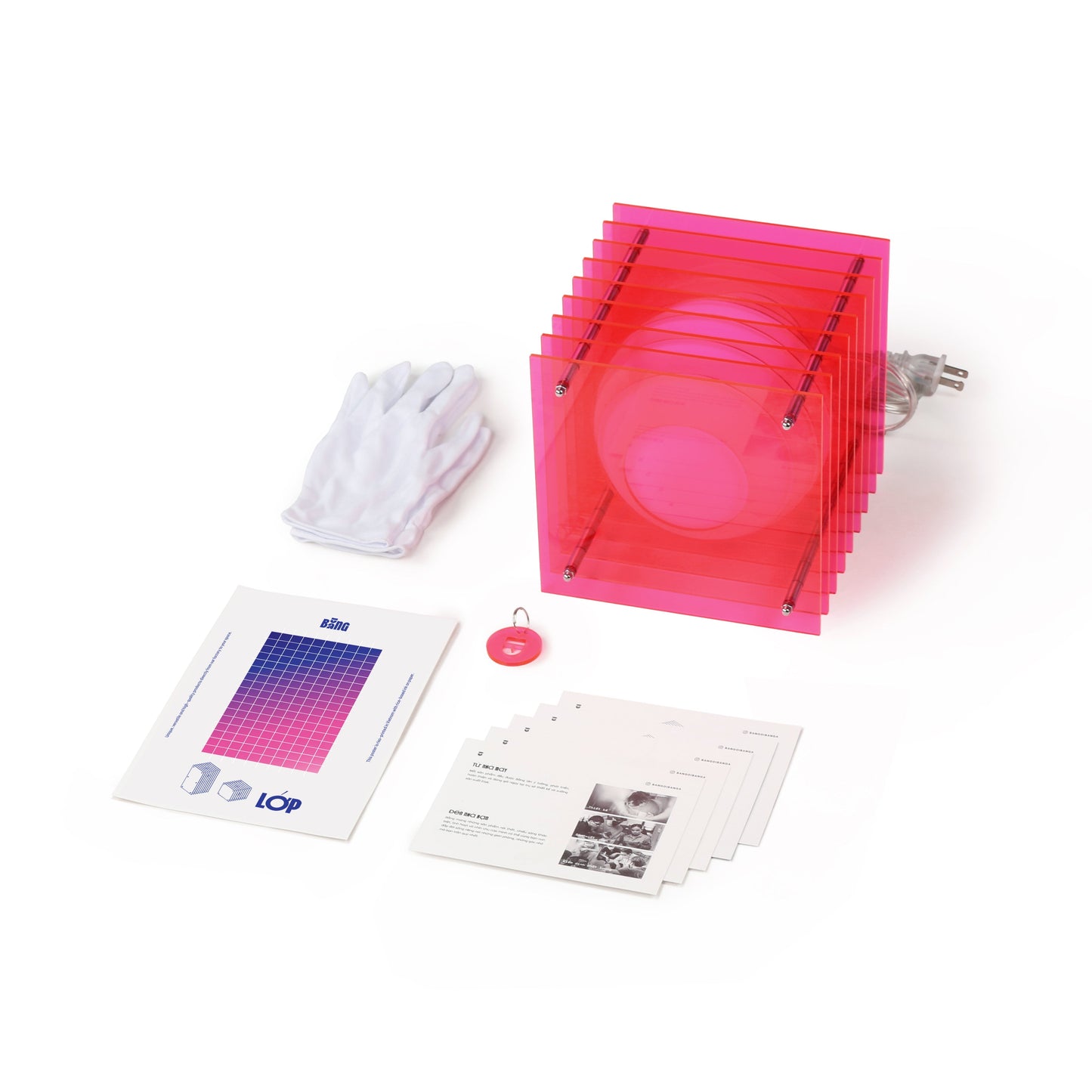 Lớp big square in electric pink acrylic