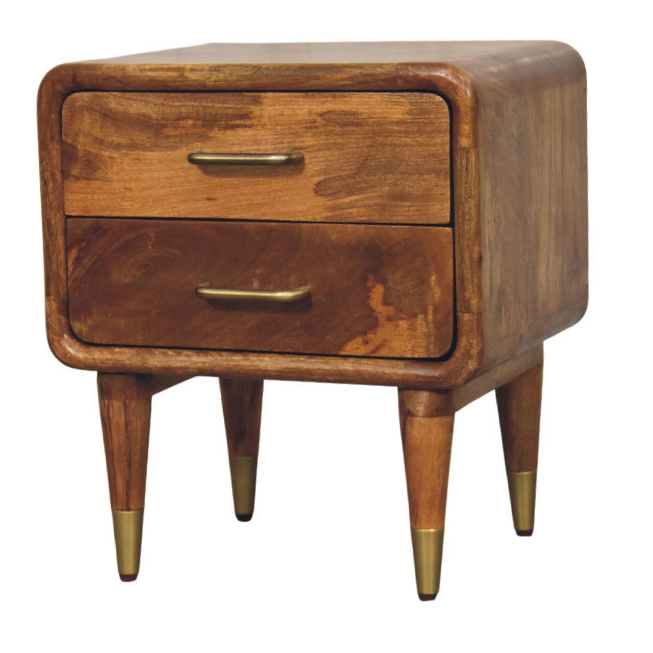 Solid Wood Amber Oak Bedside Table