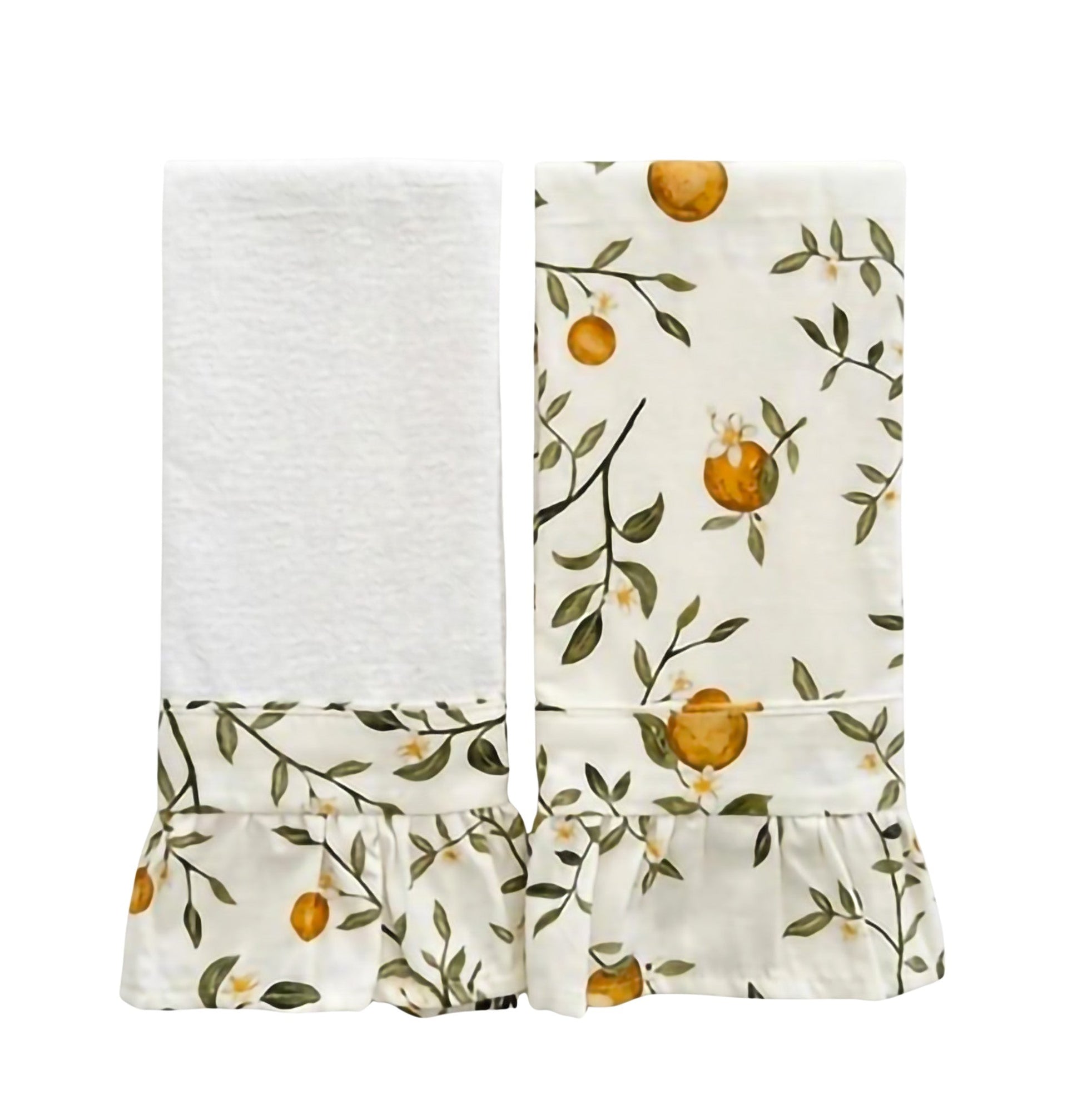 Valencia Orange Ruffled Kitchen Towels (Set of 2)