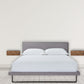 Solid Wood Floating Chestnut Brass Bedside