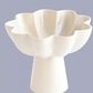 White Pedestal Aluminum Bowl | Modern Sculptural Décor